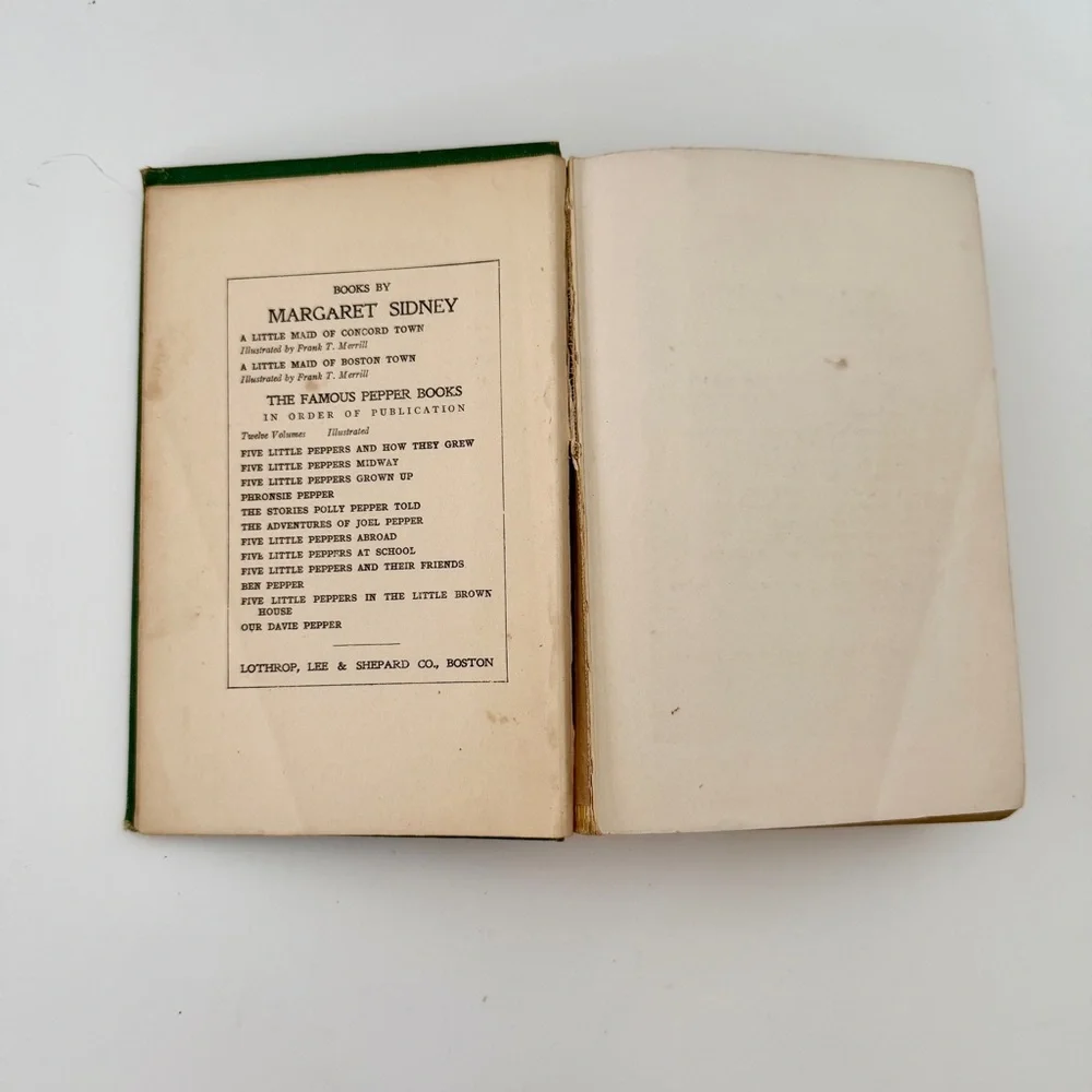 1918 Five Little Peppers Midway By‎ Margaret Sidney, Antique Hardcover Book
